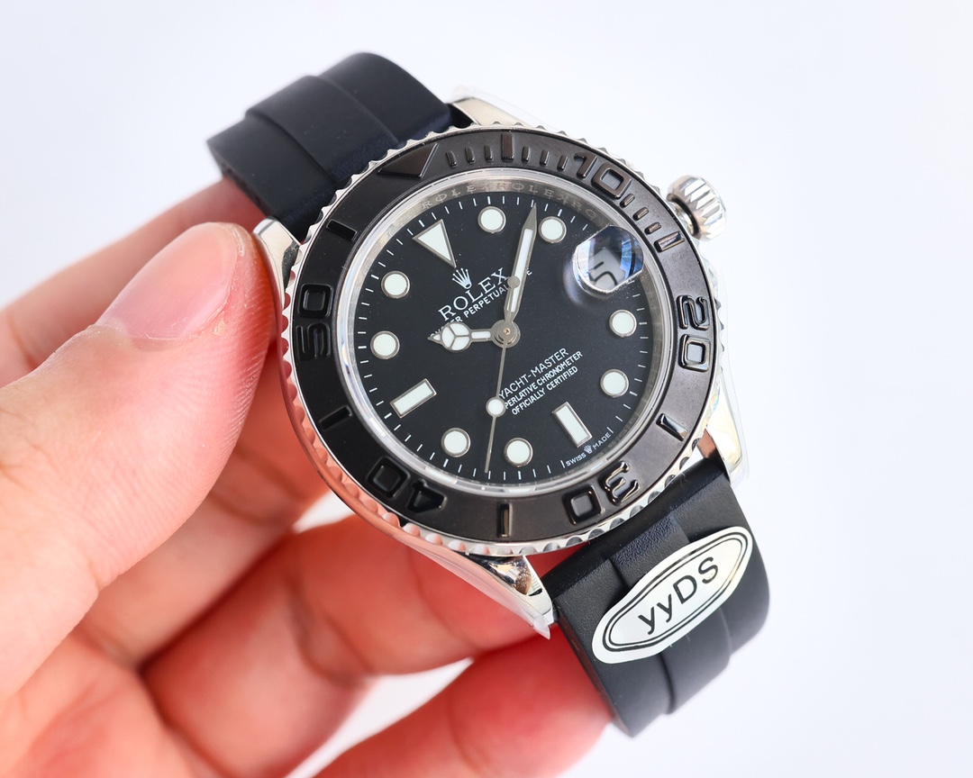 The white shell is 1258, the gold shell is 1300, and the steel glue is the same
Order a Rolex special storage case
yyDS factory upgrade 37mm Yacht Master series correction details
1. Use independent electroplating process, no white spots in dead corners 2