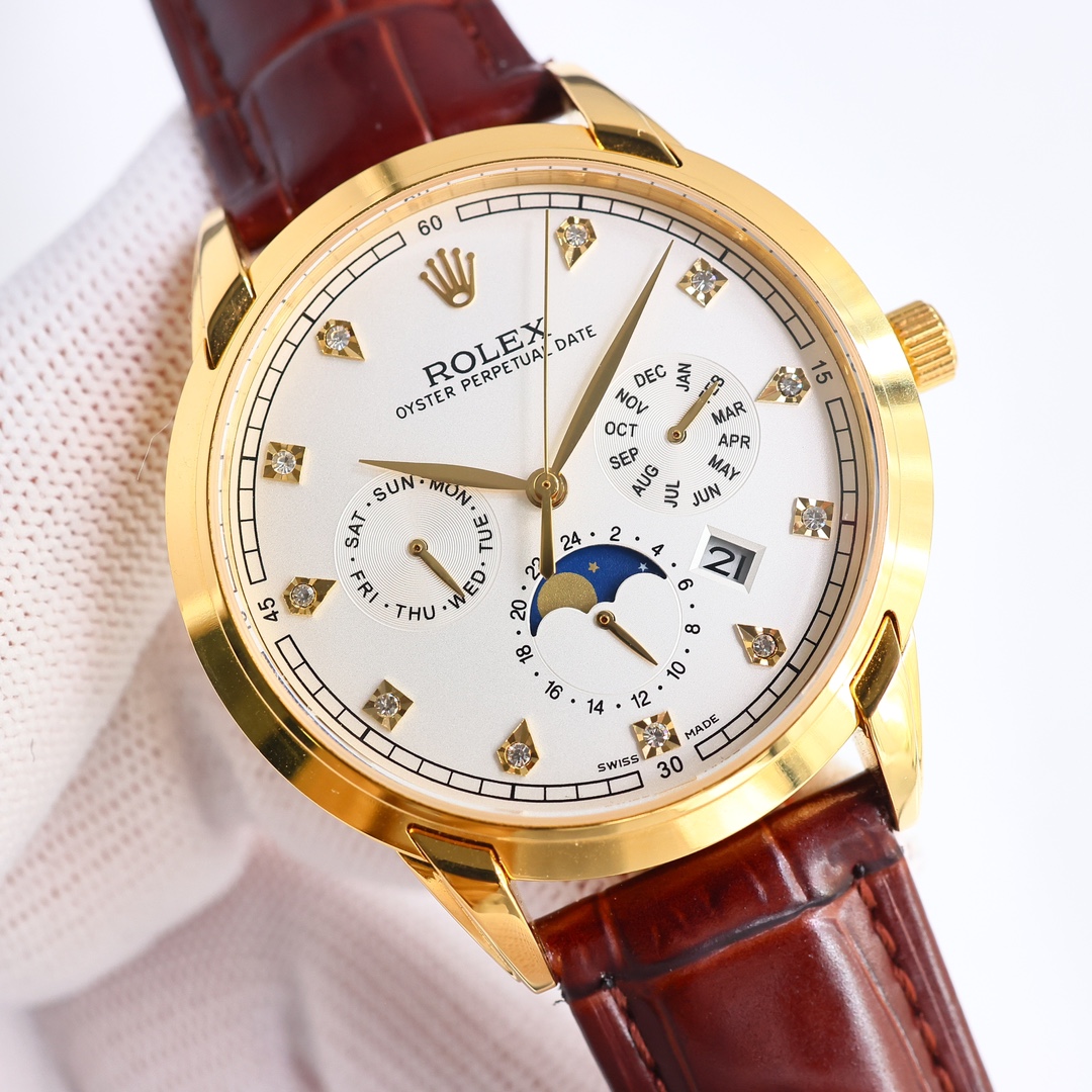 From TW: White case 1450 Gold case 1500
ROLEX ???MO2 Complex function collection available ROLEX Little Red Book bestseller [Heart] Multi-function watch officially available! 1 ? Mechanical watch with original imported 9100 moon phase function movement ??