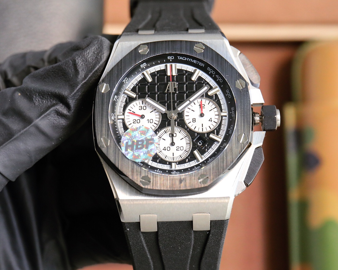 Ceramic bezel ?? version Audemars Piguet Royal Oak Offshore Limited Edition Multifunctional Chronograph mechanical watch 44MM17MM [Bezel] Bezel is the same as the original with imported ceramic bezel [Crown] Crown with hexagonal ceramic material [Movement