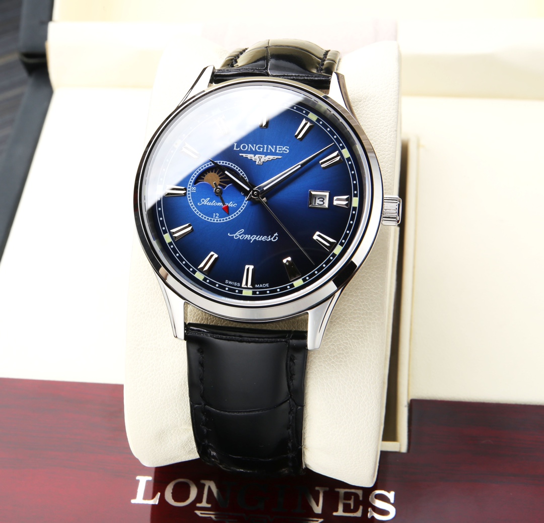 Leather strap 640. Steel strap +20. (Water-resistant 5 degrees, swimming ??!)
Longines, Boya collection
The Sun, Moon and Stars collection
Equipped with the original imported 8217 movement (0 repair 0 after-sales service)
With A super A stainless steel ca