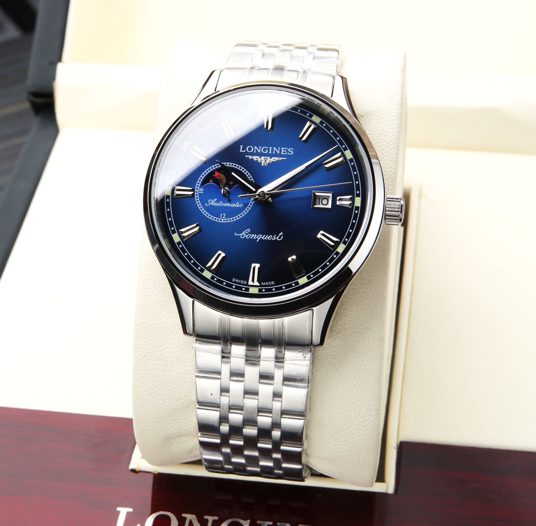 Leather strap 640. Steel strap +20. (Water-resistant 5 degrees, swimming ??!)
Longines, Boya collection
The Sun, Moon and Stars collection
Equipped with the original imported 8217 movement (0 repair 0 after-sales service)
With A super A stainless steel ca
