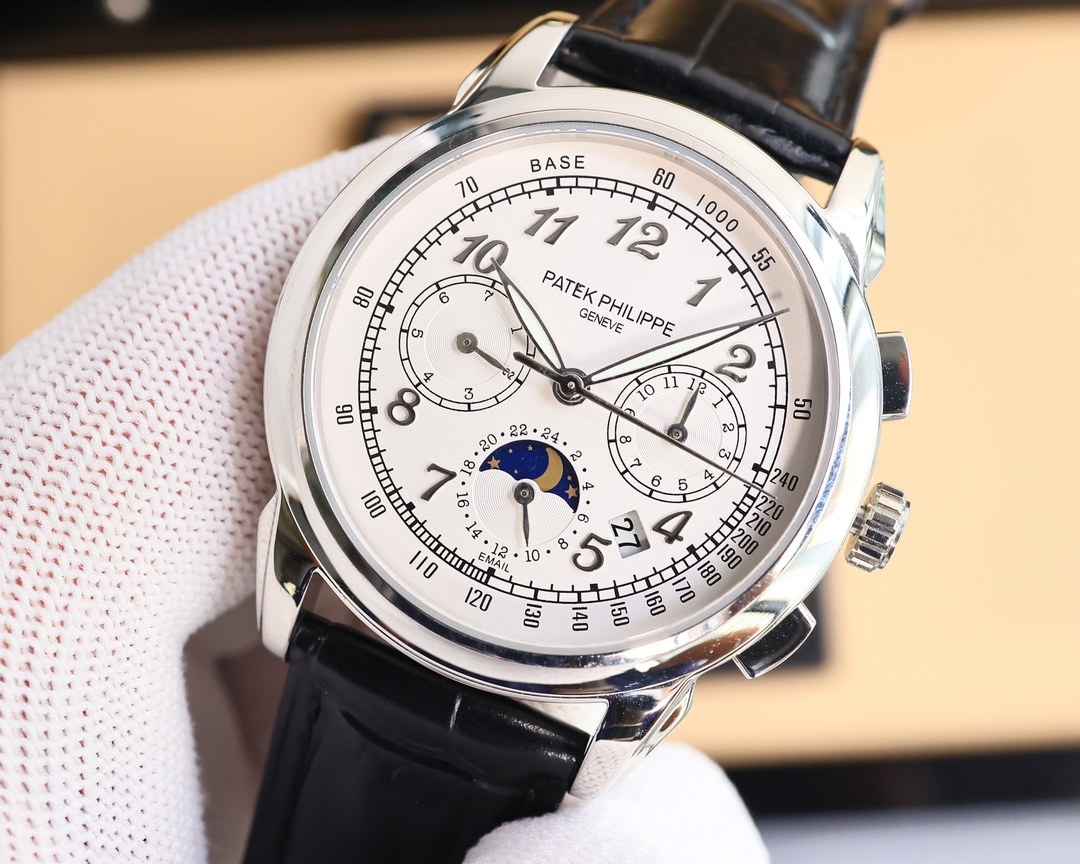 White 1450- Gold 1500. [TW Taiwan factory 2024 latest creation] Patek Philippe ?? Perpetual calendar multifunctional high-end watch! The model is equipped with the 9100 multi-functional imported mechanical movement! Zero rework ? quality. The entire case 