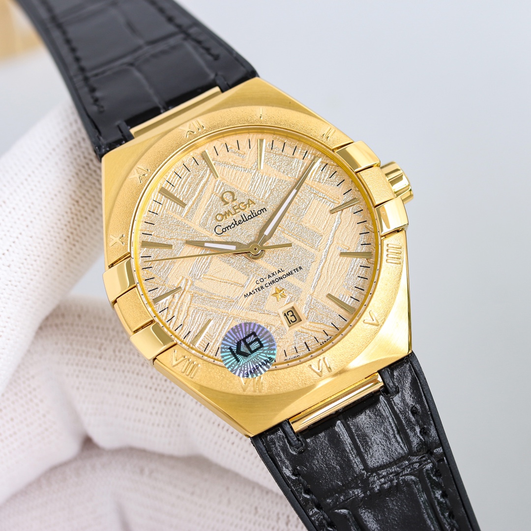 White steel 1250, gold 1350
OMEGA Starlight Eternal Constellation Watch Fifth Generation Constellation Meteorite collection! A new 41MM original size watch!
1 ? The bezel has been upgraded, the original polished imported ceramic bezel and matte gold bezel