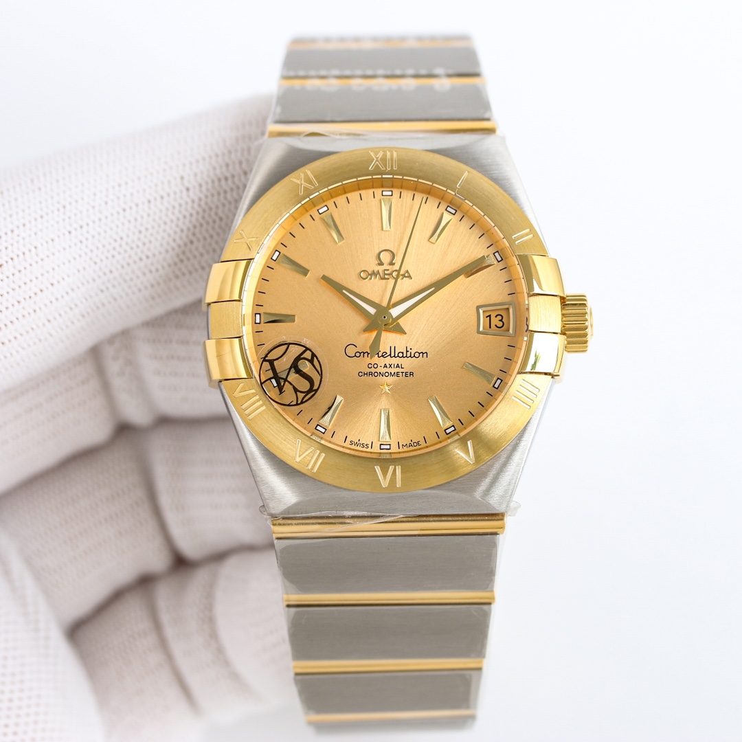 SJ white case 1300 gold case 1350
New OMEGA 38 size Constellation ??PQ1 Constellation Series 38mm
"Market Top Edition, Original Mold" in the name of classic, showcases the extraordinary. The 38mm Omega Fifth generation Double English Constellation collect