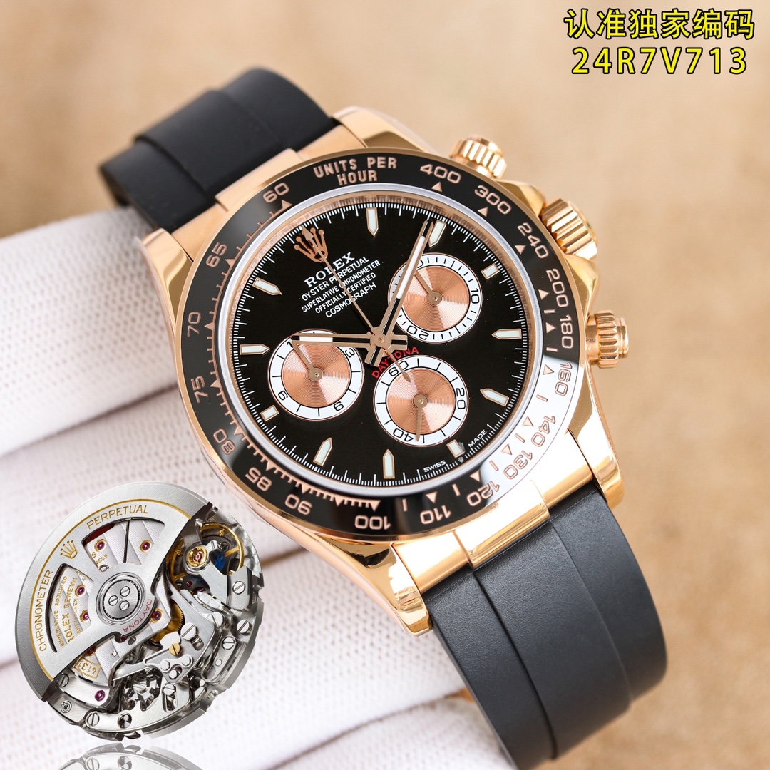 c factory new style, unique edge-wrapped ceramic bezel, custom three-in-one, six-digit crown. Look for clean factory exclusive code: 24R7V713.

By comparing the pictures with the points that everyone is more concerned about, the three small silver rings o