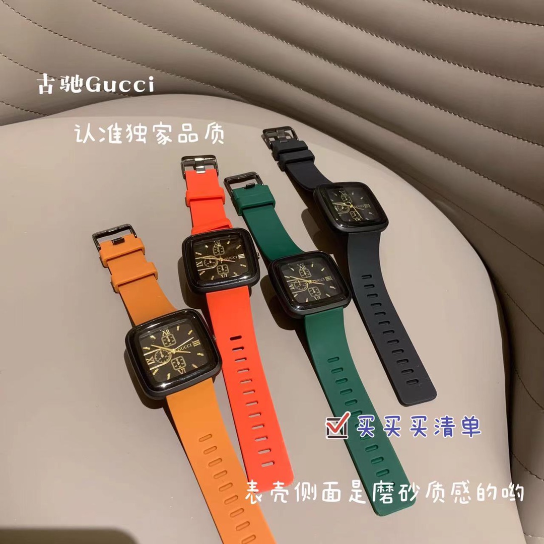 ??80 New tape Gucci Auchamp ???? trendy brand square six-hand fashion watch ?? STYLISH, ELEGANT and versatile, the simple style has always been not simple, will only make you worry-free to match, will make you more brilliant, ?? suitable for various types