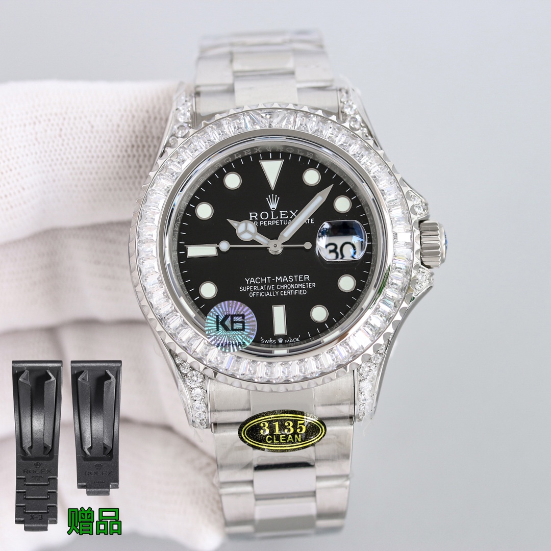 New YM- Yacht Master series 40MM diameter hidden model 226679TBR officially available, new M126679SABR-0002 Global Limited edition. The clasp and case are both cast from imported 904 steel, and the tape version is the same as the original upgraded clasp, 