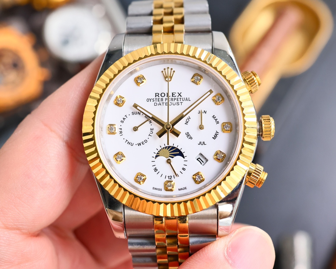 ?? Classic Datejust collection - multi-function watch ??
Top edition in the watchmaking world ?? Rolex ?? Complex collection Six hands Men's watch [heart] bestseller [heart] Multi-functional watch.
1 ? with original imported 9100 day-month moon phase kine