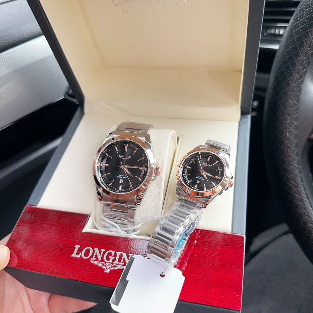 90 Longines Quartz Couple Movement, women size 34, men size 41, original clasp