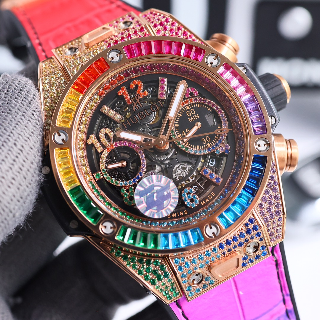 ZF's latest new face shipped HUBLOT - fearless and aggressive, abbreviated as "HUB" or "Hengbao" BigBang Element Material Chronograph v2 version ? The case is made of imported 316 stainless steel material, with an explosive design ? Equipped with 7750 mod