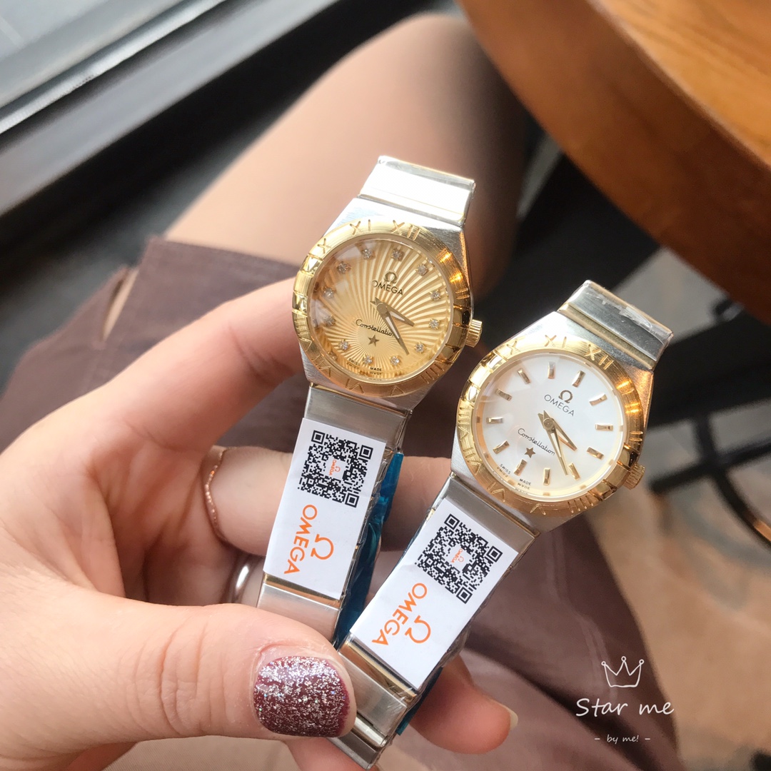 100 ?? Classic style timeless omega, Double Eagle Constellation collection with high quartz movement and butterfly double button clasp. ... Mineral wear-resistant glass material, inside and out, a unique and ingenious design! Size: 28mm ??S M ?