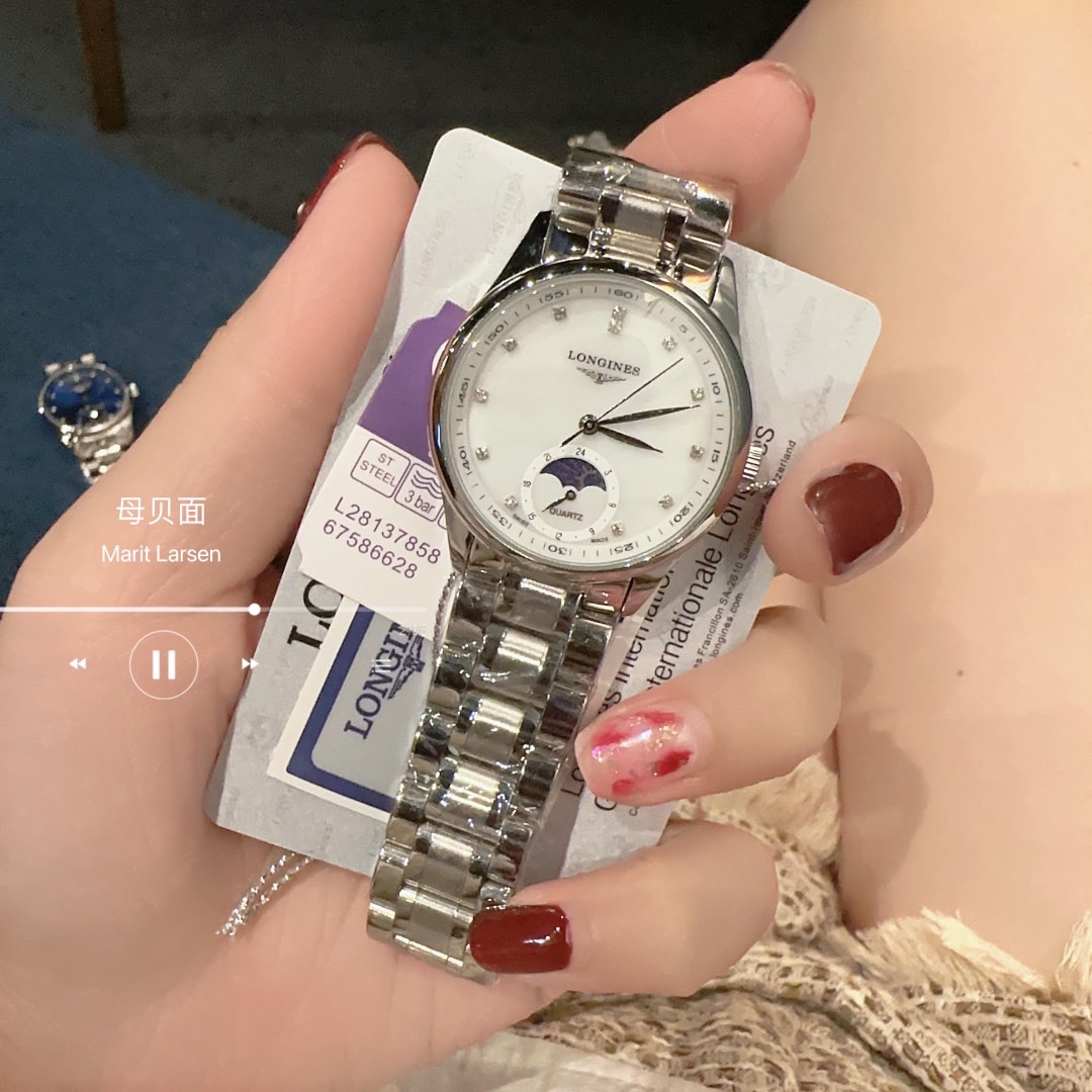 ??100 [Zhao Liying's style] Longines Master collection ladies' watch. The entire Longines Master 24 Hour True Moon Phase collection. It interprets the noble elegance of women. Diameter: 34mm. Official consistent 6-digit moon phase 24-hour display function