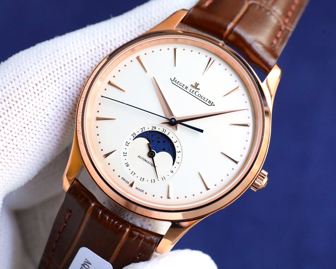 Classic work:
Jaeger-lecoultre's JL Moon Phase Master collection - the affordable version of the gold package you want is here!! 18k rose gold with gold cladding. With China GTC test certificate. RW1 100% guaranteed. Support for retesting. Jaeger-lecoultr