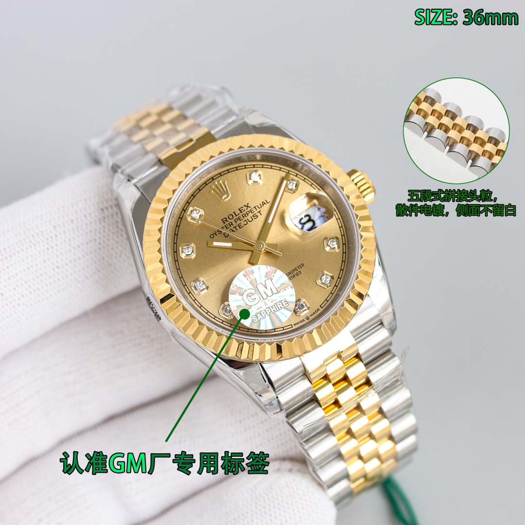 Uni-med 1850
The latest TECHNOLOGY, GM FACTORY LATEST style, ??, the latest HIGH-END style, popular style GM FACTORY RoLEX 126234 type 36mm LOG CUSTOM version high quality configuration, intergold five steel straps, no white on the SIDE, HIGH-END custom, 