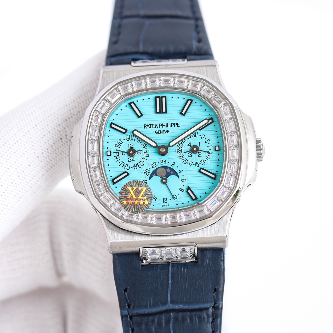 Classic hits: 1700 white bricks 1750
Patek Philippe 5740/1G-001- The super-complex multi-functional Nautilus makes its debut, the first Nautilus complex watch ever launched, a casual sports watch crafted with super-complex craftsmanship.
1 ? Small size, b