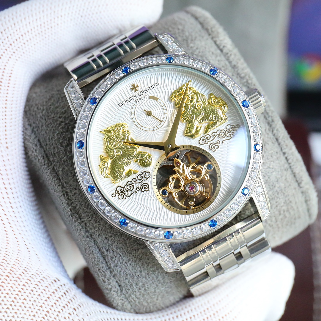 - White shell 670 gold 690 steel strip plus 20
?????? all-new upgraded [Diamond Ring Edition]
Vacheron Constantin 'Traditionnelle Tourbillon Qilin' watch features a pair of ancient Chinese mythical beasts, the Qilin, on the dial through traditional gold e
