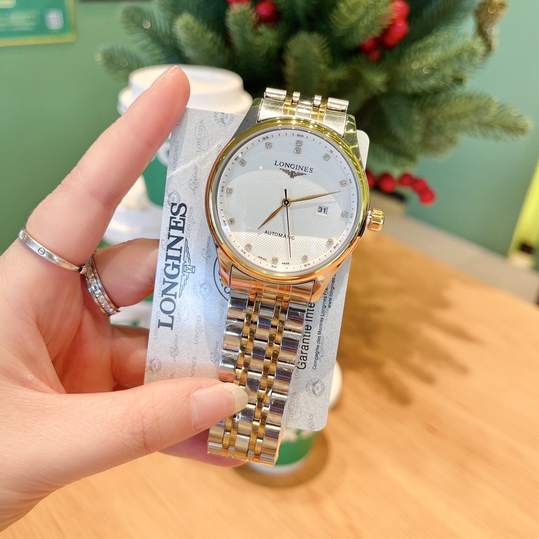 ??105 Longines ?? New model ???? Longines classic best-selling mechanical watch for men, the overall design of the watch is simple and elegant, suitable for both casual and business wear, dial diameter :42mm, thickness: 11.5mm, with quartz movement mechan