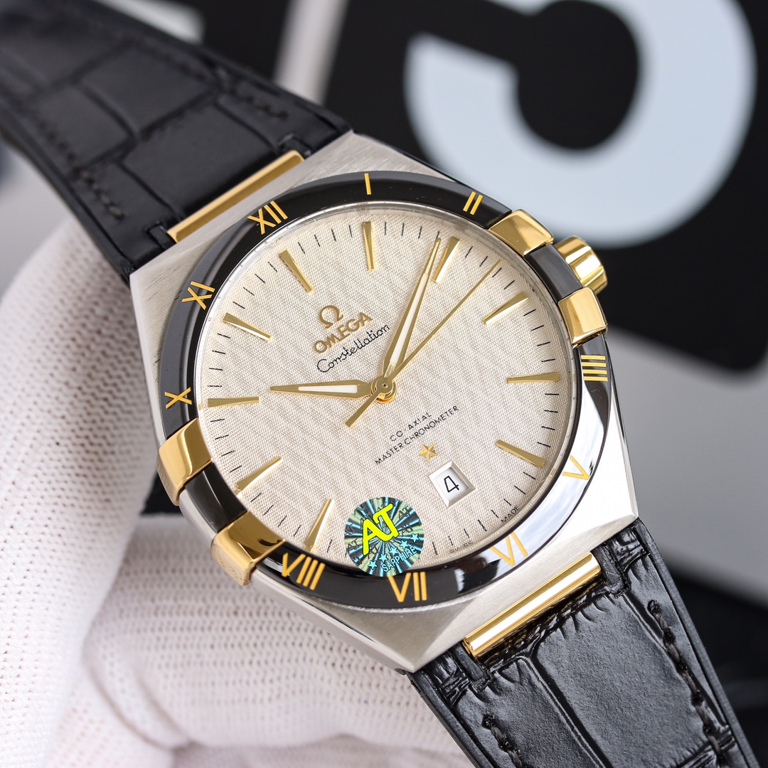 OMEGA Starlight Eternal Constellation Fifth Generation Constellation collection! A new 41MM original size watch! ??OM68
1 Upgraded bezel, original polished imported ceramic bezel, scale with white gold electroplating, durable;
2 ? Half-moon-shaped cut, ad