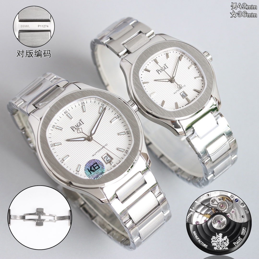 White case 1400 Rose gold 1450 (with Diamond 50)
TW PIAGET POLO Ultra Thin couple watches, known as the Little Nautilus [Wangchai]! (Piaget Steel King) An elegant sports watch for both business and sporty leisure. Welcome to compare the details :1? Equipp