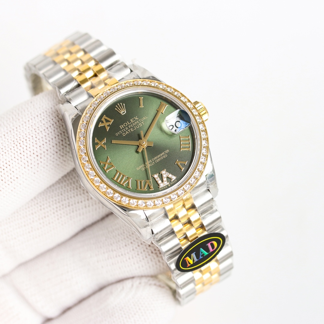 Mad-1:1 perfect replica - Rolex Oyster Perpetual Datejust 31mm collection!
[Oyster case, a symbol of water resistance] The watch has a diameter of 31mm and a thickness of 10.6mm that is the same as the original, matching the data
1. The classic Oyster cas