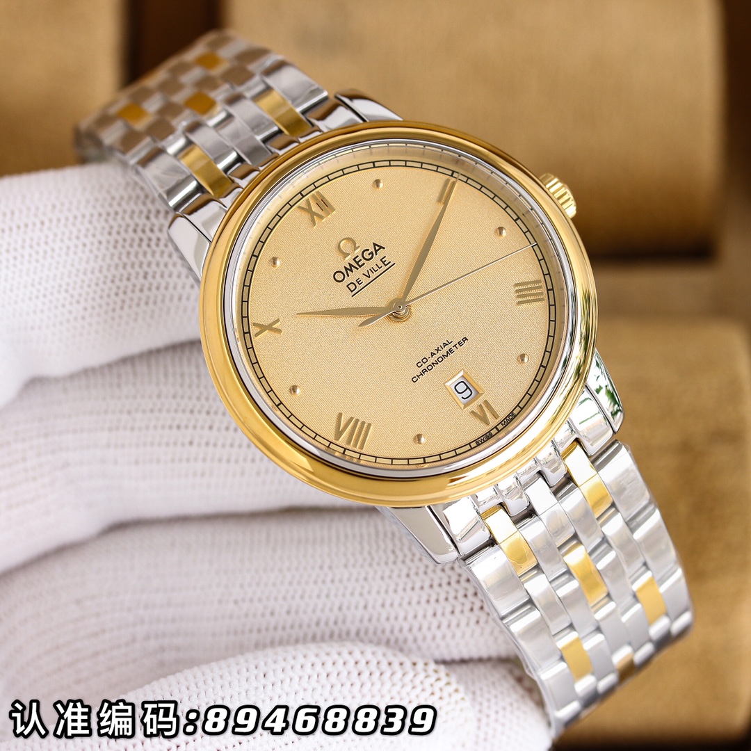 - White case 530 gold 550 steel strap plus 30
Omega - De Ville collection - Men's watch! Taiwan V factory genuine mold, ?? The dial is in the same sunburst pattern as the genuine, curved hour ding ?? The glass is upgraded to high-definition arched double 