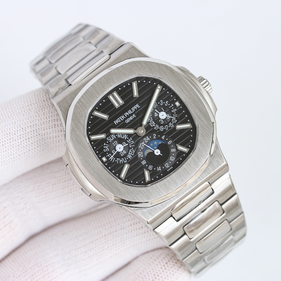 TW New Patek Philippe PP 5740/1G-001 - The super-complex multi-functional Nautilus collection makes its debut, the first Nautilus complex watch ever launched, a casual sports watch crafted with super-complex craftsmanship.

Small size, big power: 40mm fea
