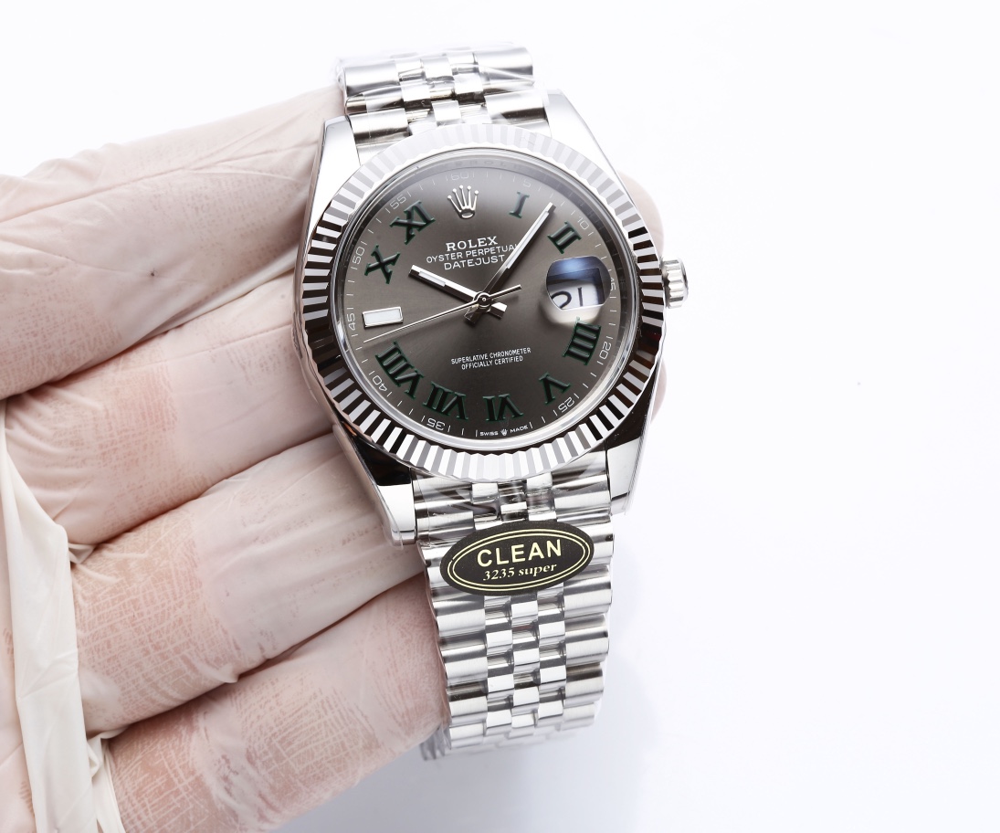P: 2250.
Clean Factory C Rolex Datejust 41mm series m126334
1: Equipped with 1:1 Super 3235 integrated movement power 72-hour no-jamming movement Decorated movement and its stability
2: The entire watch is made of 904L stainless steel/with ar factory stee