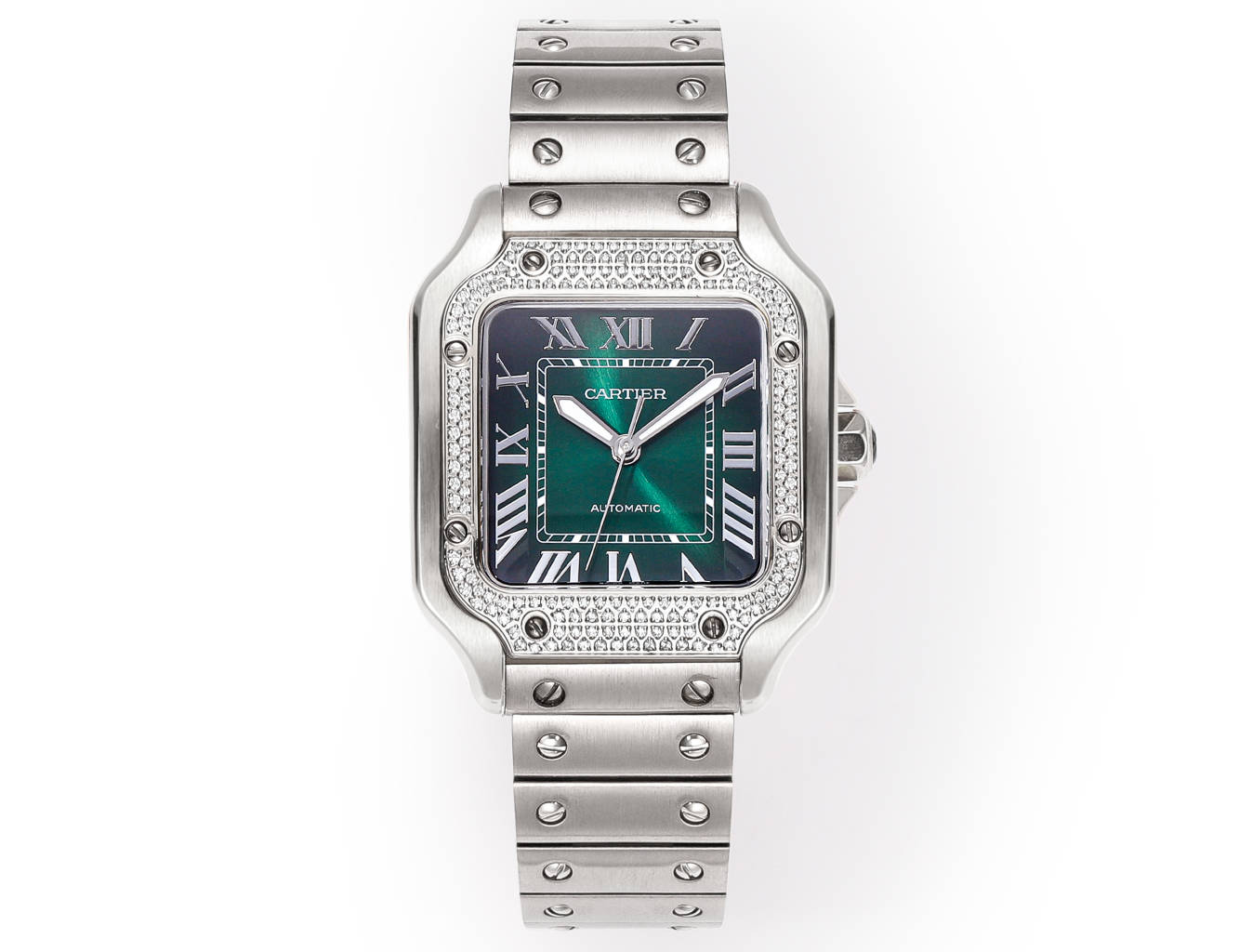 1350 diamonds +100
Cartier new Santos collection, couple watches! Authentic mold opening, a brilliant interpretation of the classic! Details:
1 ? [Case] Genuine mold, equipped with the best imported 316L material!
2 ??? Dial ?? Dial made from genuine mold