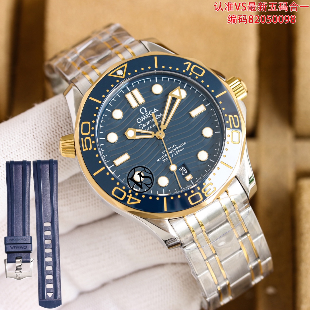 The latest, the most beautiful, the most A, Omega Seamaster 300 five size in one VS unique packaging white plastic box, wall split recommendation, the highest performance ratio, movement with 8800 black balance wheel integrated movement, comparable to the