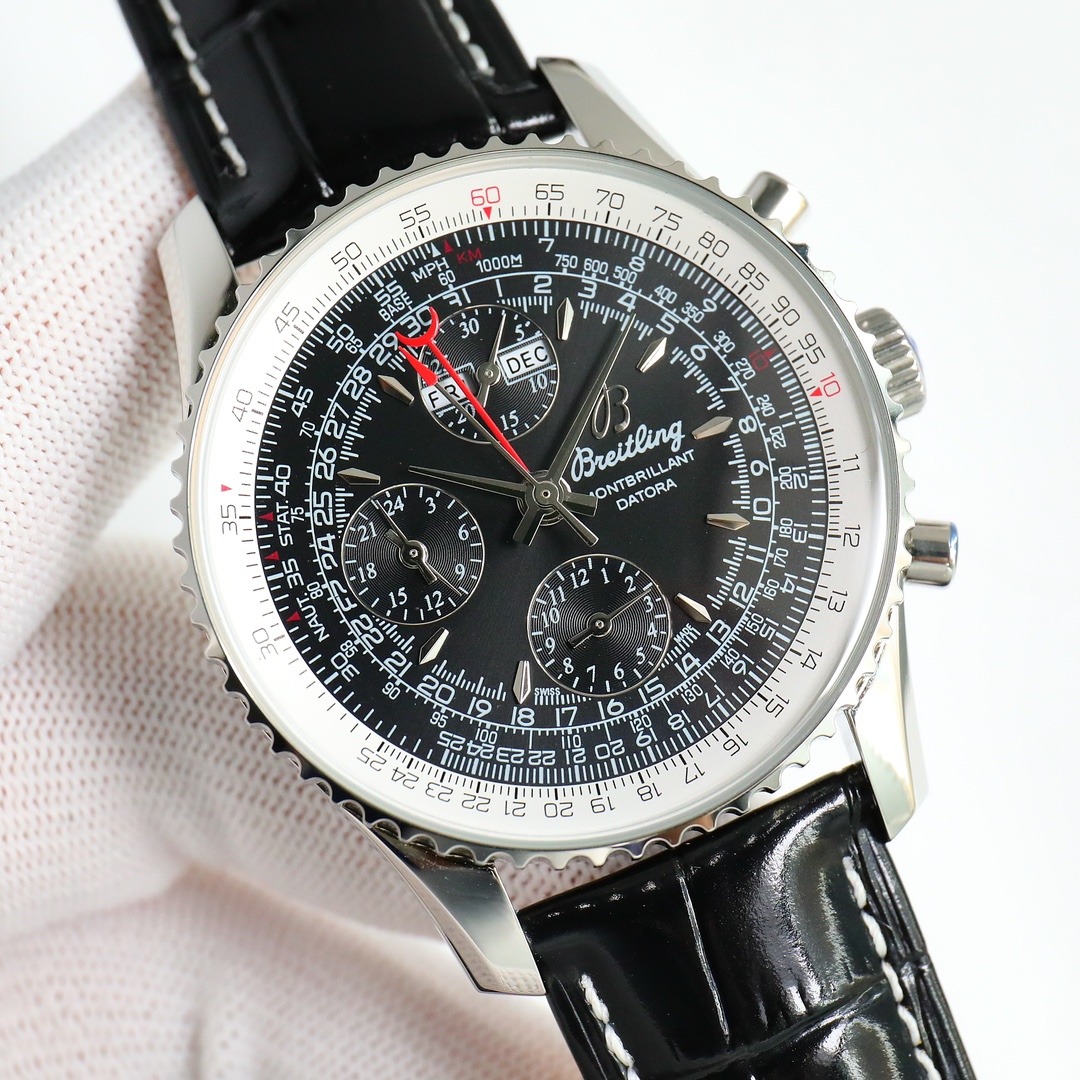 SJ 1800
BREITLING, Montblanc Chronograph A21033012 is coming! ??RW4
1 ? This complex multi-functional chronograph watch has calendar, month, day of the week, 24-hour display, chronograph function, etc. The dial is sharp and the time reading is clear. Each