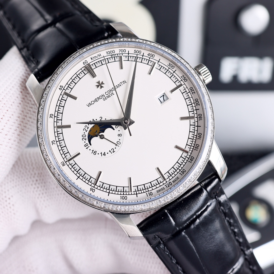 Vacheron Constantin new collection, inheriting the essence of traditional Swiss watchmaking, simple and elegant, exquisitely crafted, superior Swiss sandblasting technique, pursuing perfect art, exquisite design, persistent spirit, unique 9-digit 24-hour 