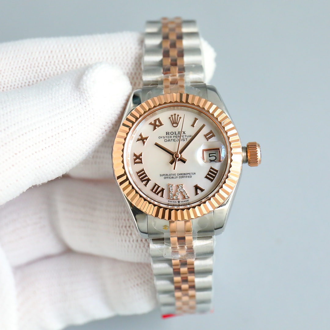 NH05 movement: White steel 800 Intermetallic 850 (Diamond plus 50)
2671 movement: White steel 1100 Gold 1150 (Diamond plus 50)
The latest Rolex women's Datejust 28MM watch!
1 ? The case diameter remains the same as the original 28MM, and the stainless ste
