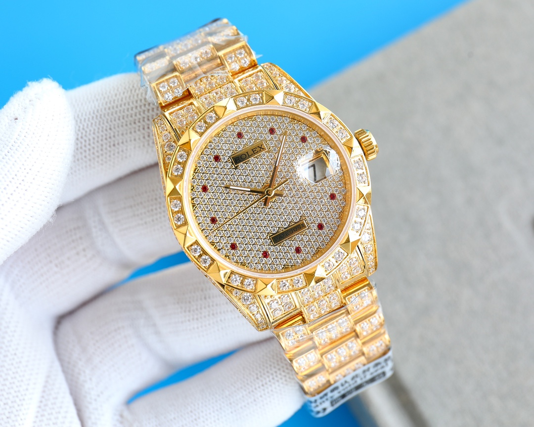 White case 1400, gold ?100 [Official website synchronized premium replica V6 Ultimate Edition 1:1] ? launch the latest version Rolex Datejust Day-DATE ??? Star Classic series, diameter 36mm, all parts interconnect with the official version! The size and w