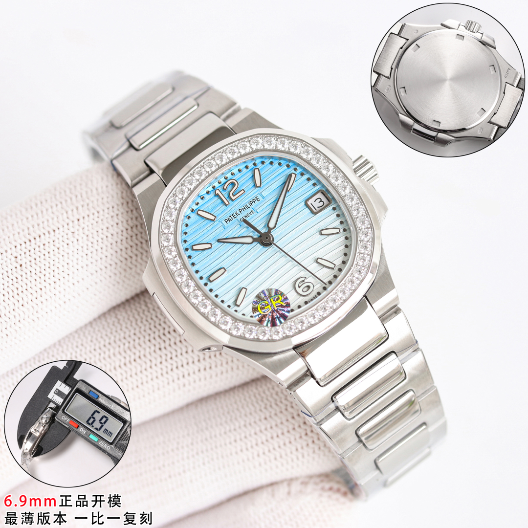 SJ release 1350
Patek Philippe ??PP ??R69 all colors uniform delivery belt buckle box Nautilus collection quartz movement
?? Thinnest version ???? Steel strap with buckle, (purple, milk tea, brown, blue, light blue, white, gray, black, pink, green, choose