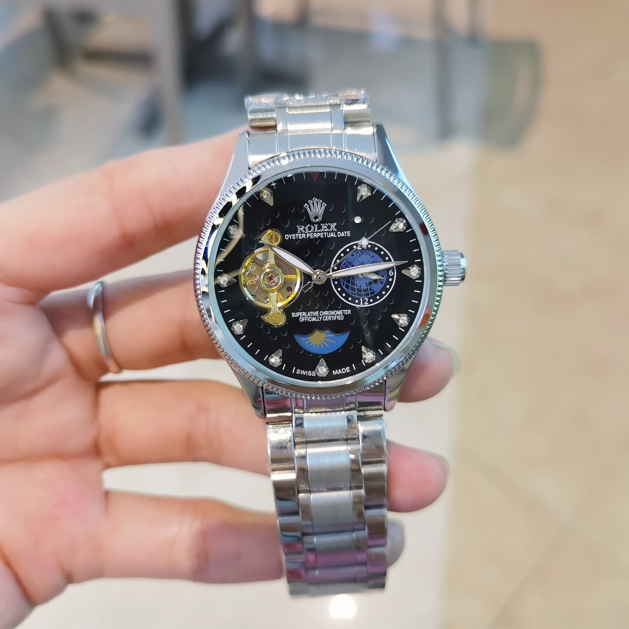 ?? 150
Rolex-rolex ? Nine Flywheel Automatic Sun Moon Star Mechanical ??, 6 position Day Time (Sun)[Sun] Night Time (Moon)[Moon] with the finest materials and meticulous craftsmanship! Super mineral glass, vacuum electroplating, precision water resistance