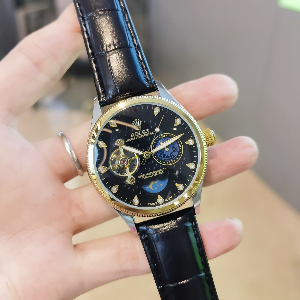 ?? 150
Rolex-rolex ? Nine Flywheel Automatic Sun Moon Star Mechanical ??, 6 position Day Time (Sun)[Sun] Night Time (Moon)[Moon] with the finest materials and meticulous craftsmanship! Super mineral glass, vacuum electroplating, precision water resistance