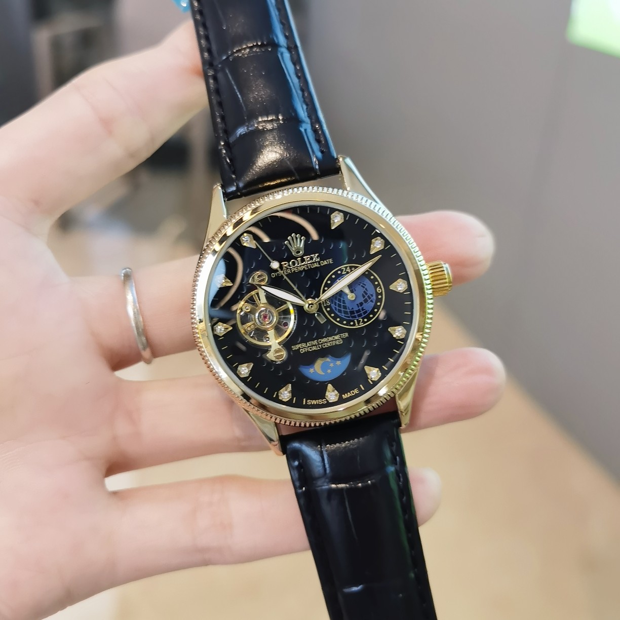 ?? 150
Rolex-rolex ? Nine Flywheel Automatic Sun Moon Star Mechanical ??, 6 position Day Time (Sun)[Sun] Night Time (Moon)[Moon] with the finest materials and meticulous craftsmanship! Super mineral glass, vacuum electroplating, precision water resistance