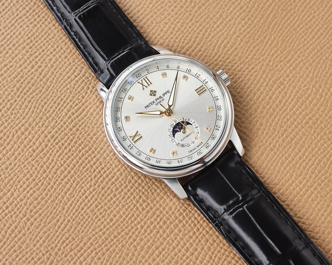 White 1100 gold 1150. Taiwanese factory masterpiece, the highest version in the market, Patek Philippe historical masterpiece latest recommendation, Patek Philippe. Moon Phase series. Men's watch ? Simple yet elegant [Victory] Equipped with precise Swiss 