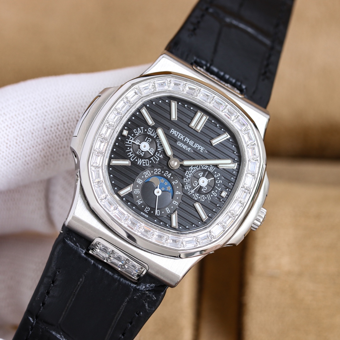 - White diamond 1700 gold 1750
Patek Philippe 5740/1G-001- The super-complex multi-functional Nautilus makes its debut, the first Nautilus complex watch ever launched, a casual sports watch crafted with super-complex craftsmanship.
1 ? Small size, big pow