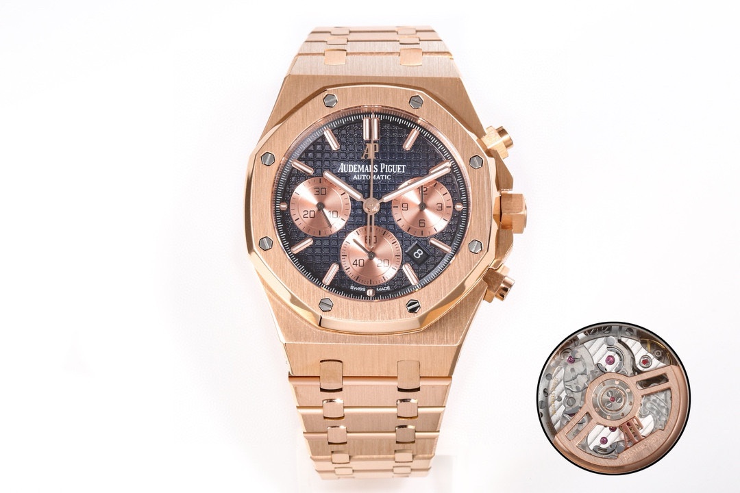 From TW White case 1800 Gold case 1850
New AP/ Audemars Piguet Royal Oak collection ???JR2 new 26240 chronograph in the same as the original (6-position small seconds transparent case movement Caliber4401 chronograph movement), Paired with anti-glare sapp