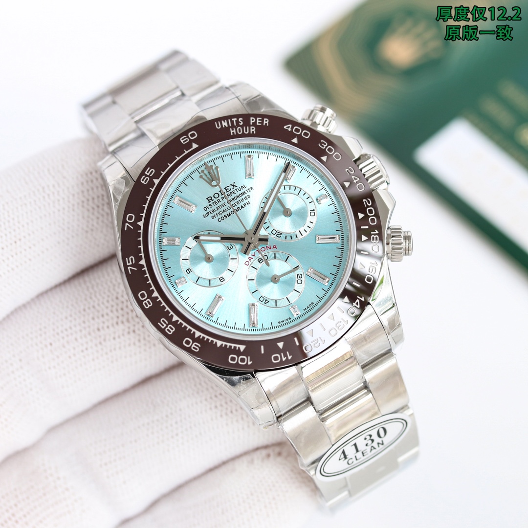C factory clean production Forward 1550 Reverse 1300
C factory Daytona 12.2mm clockwise 7750 machine three code in one, six-digit code 9Z8V6996, button code OWH, ROLEX Daytona series 12.2mm ???MK1 highest performance ratio, detail matching, clockwise, clo