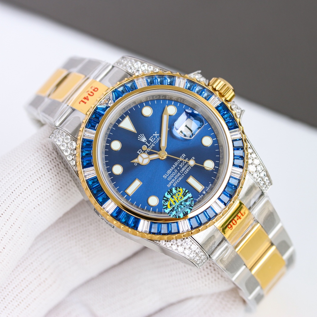 White steel 1100, intermetallic 1150, full gold 1200, diamond strap ? 150,3135 movement ?250
Brand new [V2 Edition] Luxury masterpiece, Rau SUB Submariner rear diamond-encrusted custom edition! It's a fusion of luxury sparkle and timeless charm, and the u
