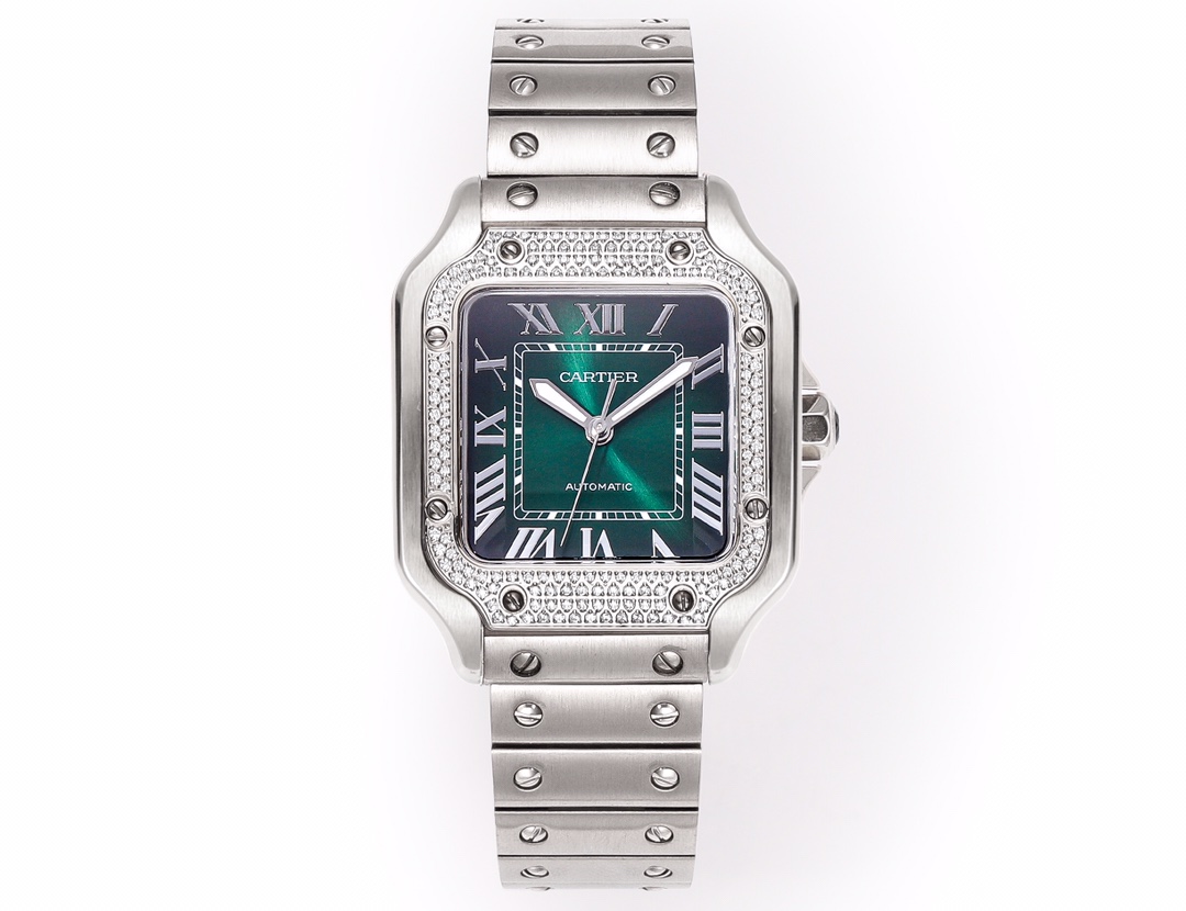 New Santos couple watches from Cartier! Authentic mold opening, a brilliant interpretation of the classic! Details:
1 ? [Case] Genuine mold, equipped with the best imported 316L material!
2 ??? Dial ?? Dial made from genuine mold!
3 ??? Hands ?? Swiss cra