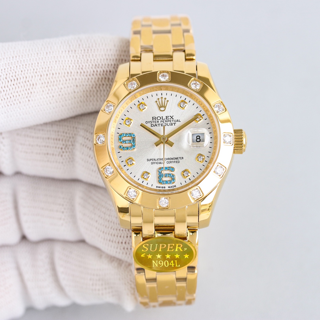 TW white steel 1200 gold 1250
TW Factory Rolex - 34mm diamond-set dial PEARLMASTER series ???RZ1
?? : The women's Pearl Lady model is forged from 904L stainless steel, with a case that is highly resistant to corrosion. This superalloy is not only very dur