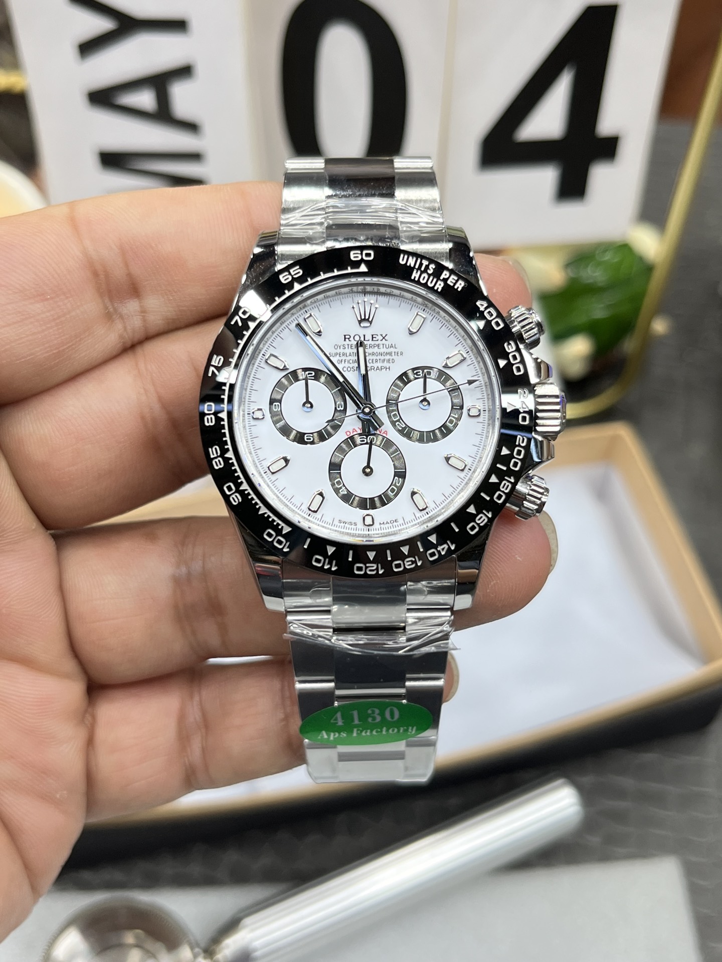 APS Rolex Daytona series /40mm Panda Di/Custom 4130 mechanical Chronograph code integrated movement / 72-hour power reserve