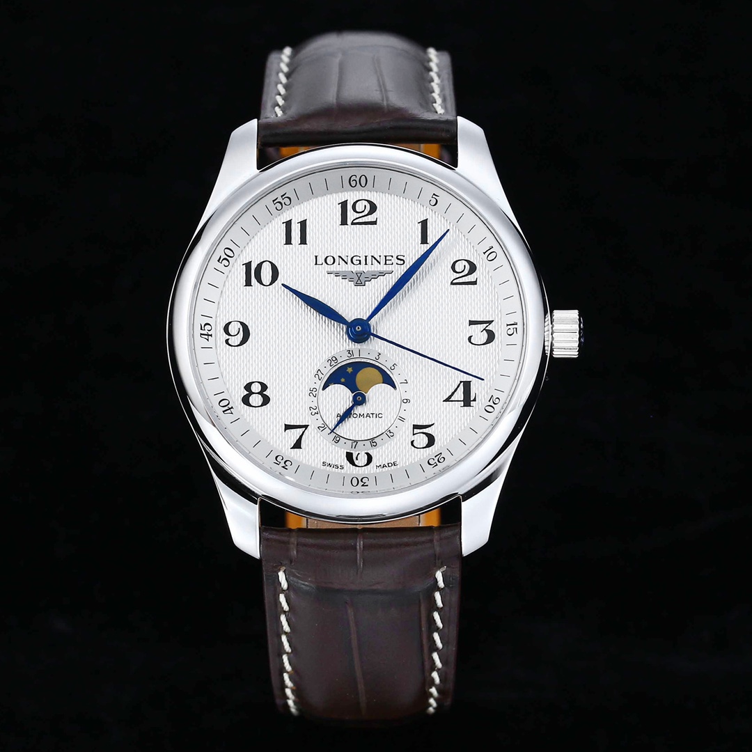 APS upgraded Longines Moon Phase watch, new custom all-in-one L899.5 with original small bearings, super stable.

1 ? The size of the watch is 40x11mm, and the case size is a perfect copy of the original craftsmanship.
2 ? Blue steel quenched hands in the