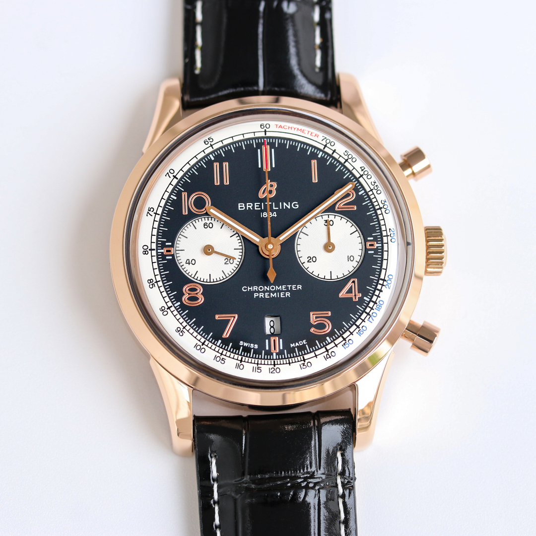 BLS produces white case 1650 and gold case 1700
BLS new Breitling ???BN5 Premier B01 Chronograph (same as Daniel Wu)
Material: 316L stainless steel
Diameter: 42mm
Thickness: 13.65 mm
Crystal: Pot lid curved crystal glass, anti-glare treatment on both side