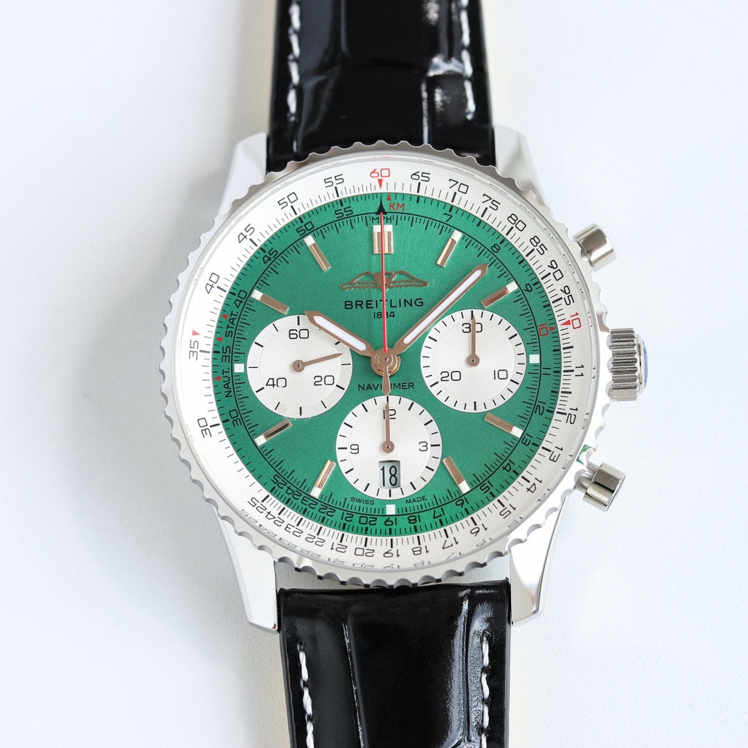 BLS strap 1800 steel strap 1900
BLS new: Breitling new Aviation Chronograph ???RW5 (Navitimer) 70th anniversary Breitling reenvisions the classic in bold colors. 43mm in size, the updated version is a true aviation chronograph, ?? with a circular flight s