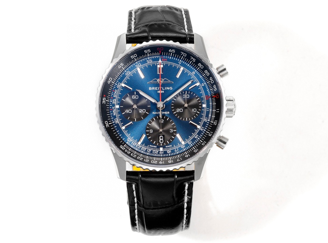 BLS production: Breitling's new Navitimer is celebrating its 70th anniversary, reinterpreting the classic with bold colors. 43mm in size, the updated version is undoubtedly an authentic aviation chronograph, featuring a circular flying slide ruler, stick-
