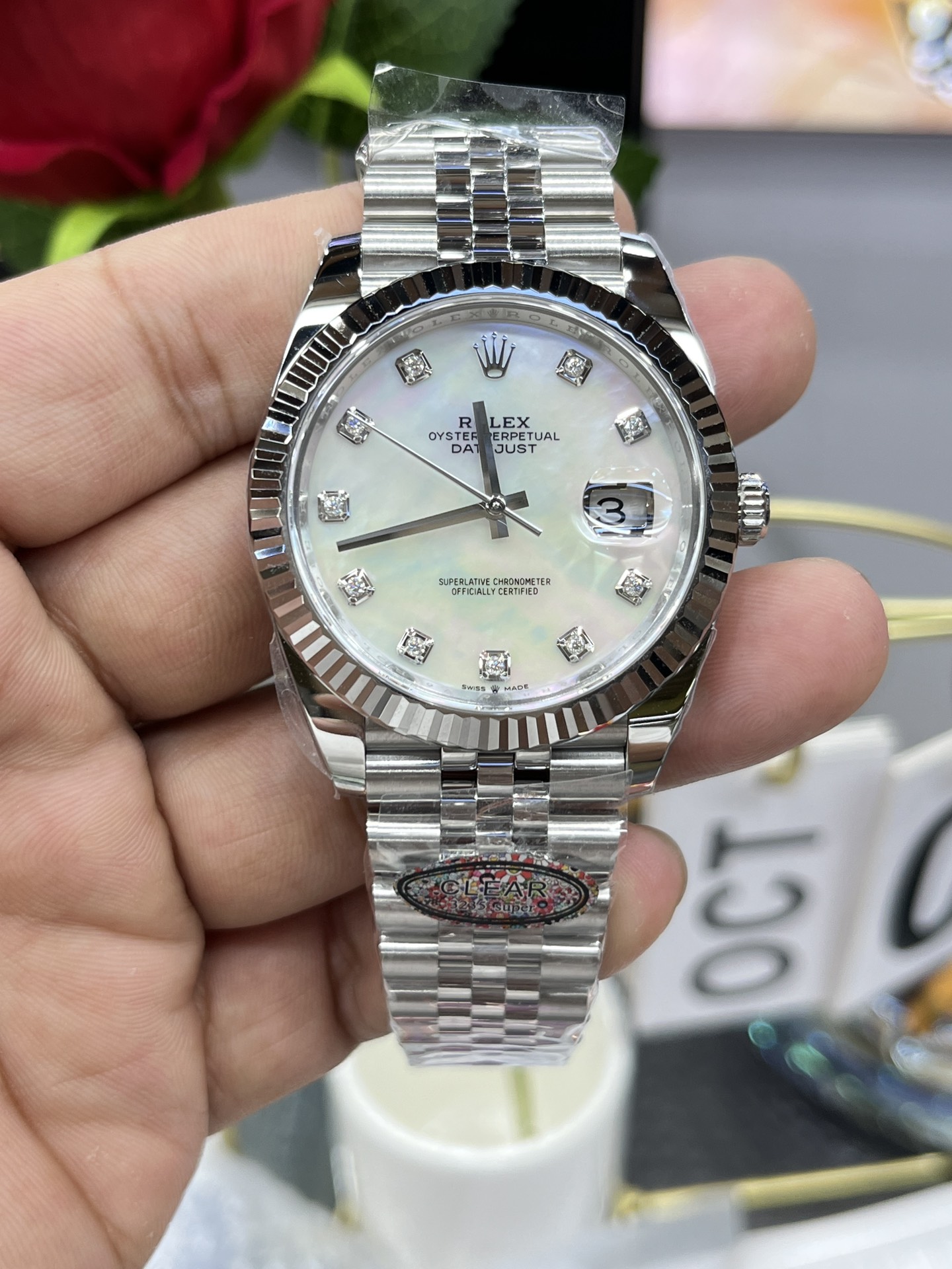 c41 Log Mother-of-Pearl drill nail /3235